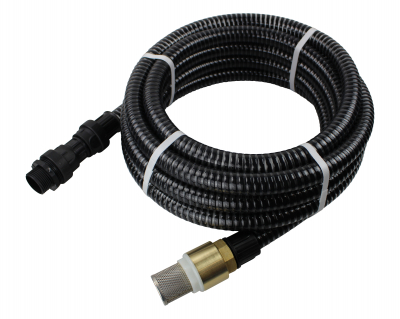 Ansaugschlauch-Garnitur 1 Zoll, 7m, mit Rückschlagventil und Filterkorb