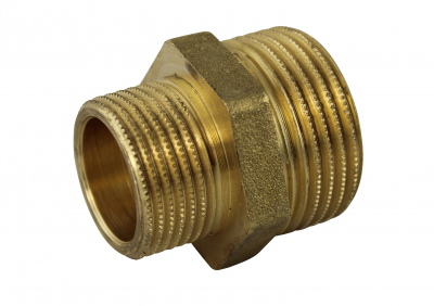 Doppelnippel reduziert Messing 1/4 Zoll x 1/2 Zoll