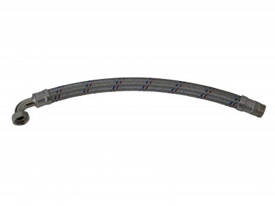 Flexschlauch, Panzerschlauch 1 Zoll, 60cm, 90° Bogen, verzinkt