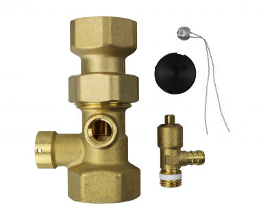 Kappenventil 3/4-Zoll = 26,9 mm für Ausdehnungsgefäße u. Druckkessel MAG