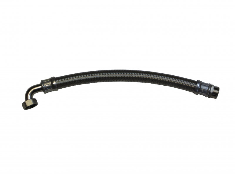 Flexschlauch, Panzerschlauch 3/4 Zoll, 50cm, 90° Bogen, Edelstahl