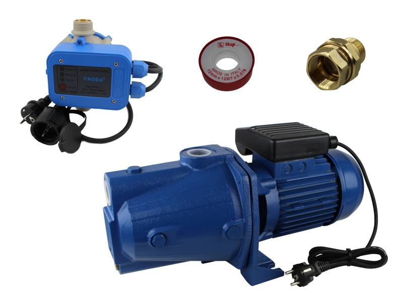 Set Orlando JM 100 Kreiselpumpe, 4200 l / 45 m, 1 stufig mit Pumpensteuerung SKD-1, anschlussfertig mit Kabel