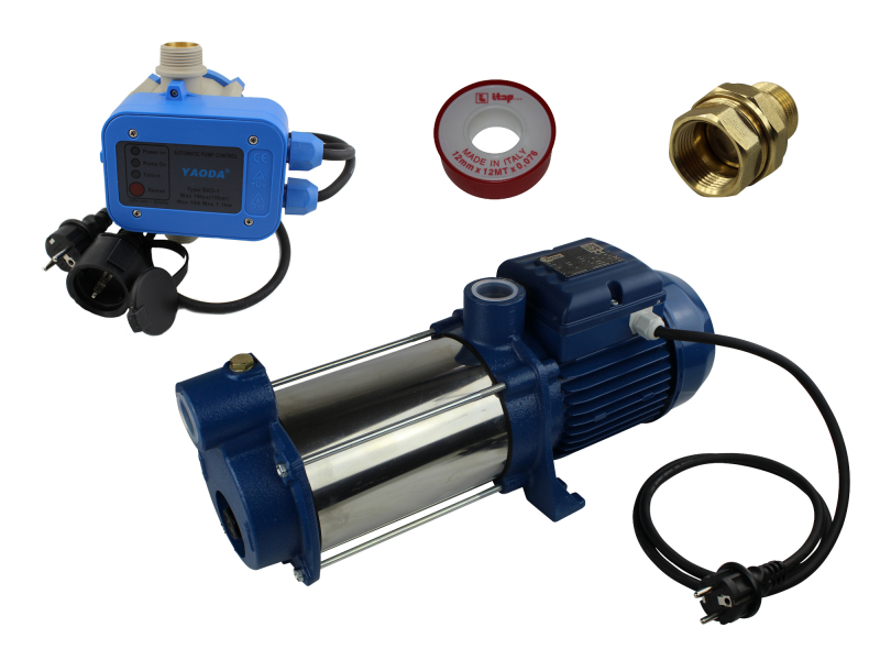 Set Pentax MP 100/4A Kreiselpumpe, 4800 l / 45 m, 4 stufig mit Pumpensteuerung SKD-1, anschlussfertig mit Kabel