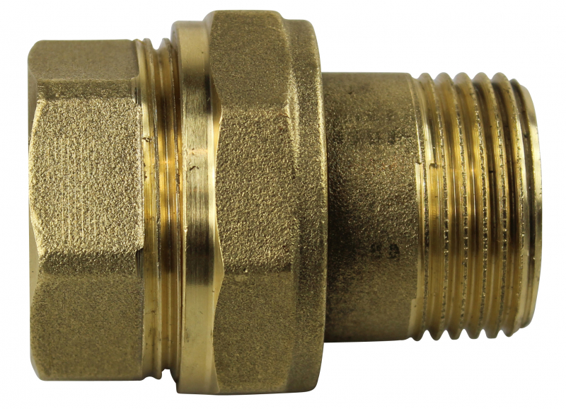 Verschraubung Messing 1 Zoll Gewinde innen /außen gerade mit O-Ring