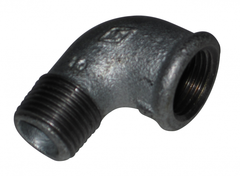 Winkel 90°, verzinkt, 1/2 Zoll IG x 1/2 Zoll AG